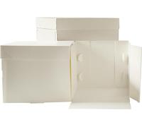 Scatola per torta con coperchio bianca Premium 20,5 x 20,5 x h 15 cm