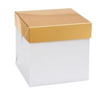 Decora, 0339445 Box per Panettone con Fondo Automatico 20 X 20 X 20 H cm, con coperchio Oro, perfette per confezionare Panettoni alti o bassi fino ad 1 Kg, Imbustati singolarmente
