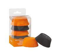 DECORA, 0339645 Pirottini Arancio E Nero, Comodissimi Pirottini per Cuocere, Presentare e Regalare Muffin, Resistono fino a 220°, In comodo Blister