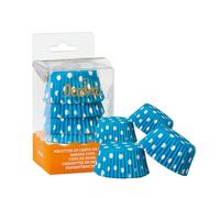 75 Pirottini in carta pois azzurri per cottura muffin Ø5 x h 3,2 cm