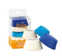 75 Pirottini in carta bianchi celesti blu per cottura muffin Ø5 x h 3,2 cm Decora