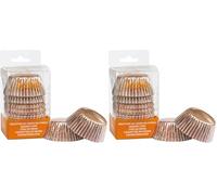 DECORA, 0339795 Pirottini Rose Gold, Comodissimi Pirottini per Cuocere, Presentare e Regalare Muffin, Resistono fino a 180°, In comodo Blister (Confezione da 2)