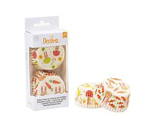Decora, 0339839 Pirottini Coniglio Pasquale, da 50 X 32 mm, per Cuocere, Presentare e Regalare Muffin e Dolcetti, In Carta da Forno, Resistono fino a 180°C, In comodo Blister, Made in Italy, 36 pezzi.