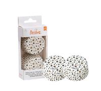 Decora Pirottini per muffin Stelle di Natale – carta Ø5 cm, nero e oro, 36 pz
