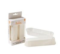 60 Pirottini rettangolari bianchi per cottura eclair 13,5 x 3,3 x h 2,8 cm