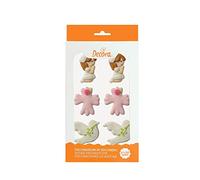 Decora 0500427 Confezione da 6 Decorazioni In Zucchero Prima Comunione Rosa