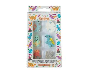 Decora 0500445 Confezione da 6 Decorazioni Dinosauri In Zucchero