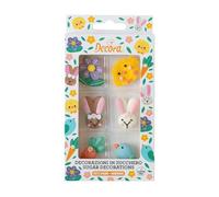 Decora 0500451 Confezione da 6 Decorazioni Happy Easter In Zucchero