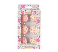 Decora 0500524 Confezione da 6 Fiori Di Corniolo Rosa E Bianco In Zucchero