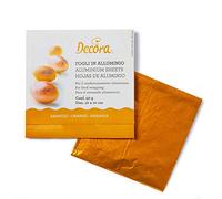 150 Fogli di alluminio per cioccolatini 10 x 10 cm arancioni Decora