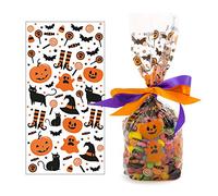Decora, 0855937 Confezione da 20 Sacchetti Halloween, dimensione 12,5+3 X 24 cm, perfetti per party ed eventi, per presentare e servire snack vari, sia dolci che salati