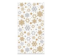 Decora, 0855938 Confezione da 20 Sacchetti White Christmas, dimensione 12,5+3 X 24 cm, perfetti per party ed eventi, per presentare e servire snack vari, sia dolci che salati