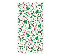 Decora, 0855939 Confezione da 20 Sacchetti Holly & Trees, dimensione 12,5+3 X 24 cm, perfetti per party ed eventi, per presentare e servire snack vari, sia dolci che salati