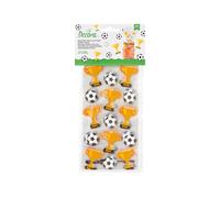 Decora 0855982 Confezione da 20 Sacchetti Personalizzati a Tema Calcio, Dimensione 12,5+3 X 24 cm, Perfetti per Party ed Eventi, per Presentare e servire Snack Vari, Sia Dolci Che salati, Plastica