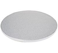 Cakeboard vassoio Sottotorta rotondo rivestito argento Ø28 h 1,2 cm