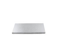 Decora 0931608 Sottotorta Rettangolare, Cartone, Argento, cm 20X30X1,2 h