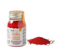 Decora, 2081138 Confezione da 90 G Perline di Zucchero Rosse, pronte all'uso, per decorare facilmente torte e dolcetti
