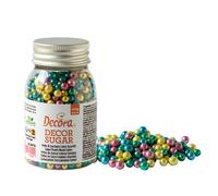 Decora 2081157 Confezione Da 100 G Perle Di Zucchero Colori Met Assortiti 5 Mm