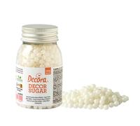 Perle di zucchero colore bianco per decorazione 100 g Decora