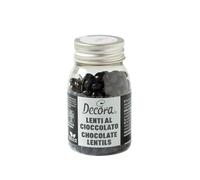 Mini Lenti di cioccolato nere per decorazione dolci 80 g Decora