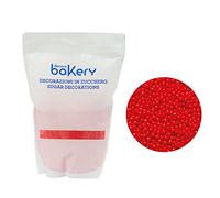 Decora, 5081138 Confezione da 1 Kg Perline di Zucchero Rosse, pronti all'uso, per decorare facilmente torte e dolcetti