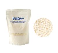 Decora, 5081163 Confezione da 1 Kg Perle di Zucchero Bianco Brillante, da 5 Mm, pronte all'uso, per decorare facilmente torte e dolcetti, Made in Italy