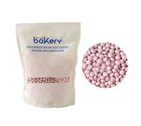Decora, 5081193 Confezione da 1 Kg di Mini Lenti Cioccolato A Latte Rosa, Dim. ⌀ 10 mm, Pronte all’uso, Con il 60% di cioccolato al latte, Confezione Bakery, Made in Italy