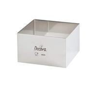 Decora 8 X 8 X H 4,5 CM 0063780 Quadrato Inox, 8 x 8 x 4.5 cm in Acciaio Inossidabile, Argento