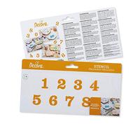 Decora 9270910 Stencil decorativo Numeri 10 X 25 Cm, in plastica per alimenti; perfetto per realizzare splendidi disegni su torte, dolcetti e biscotti. Made in Italy.