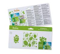 Decora 9270917 Stencil decorativo Pasqua 10 X 25 Cm, in plastica per alimenti; perfetto per realizzare splendidi disegni su torte, dolcetti e biscotti. Made in Italy.
