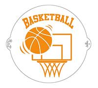 Decora 9270927 Stencil decorativo Basketball Ø 25 Cm, in plastica per alimenti; perfetto per realizzare splendidi disegni su torte, dolcetti e biscotti. Made in Italy.