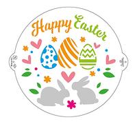 Decora 9270934 Stencil decorativo Buona Pasqua Ø 25 Cm, in plastica per alimenti; perfetto per realizzare splendidi disegni su torte, dolcetti e biscotti. Made in Italy.