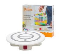 Decora, 9271050 Piatto Girevole in Plastica, Supporto Giratorta Professionale in Plastica, Facile da Pulire, Base Antiscivolo, Con Pulsante di Blocco, Diametro di 32 centimetri, Made in Italy