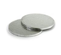 Decora Cakeboard Tondo in Cartone Pressato Rigido di Pura Cellulosa, Diametro 25 cm, Argento, Set di 2