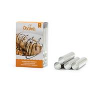 DECORA, 0060210 Stampo per Cannoli Standard Ø 2 x 12 cm, In Acciaio Resistente e Anti -Usura, Design Professionale, 8 Pezzi