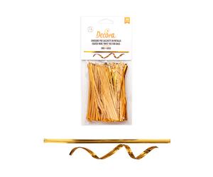 DECORA CF 200 LACCETTI PLASTICA ORO E METALLO 12 CM PER SACCHETTI