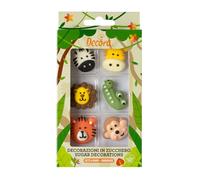 Decora Decorazioni di Zucchero Animali della Giungla - 1 Confezione da 6 Unità