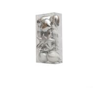 Decora il tuo albero con 13 palline decorative a forma di lecca-lecca per le vacanze (argento)