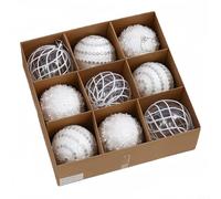 Decora il tuo albero di Natale con 9 palline luccicanti, perfette per vacanze e celebrazioni (bianco)