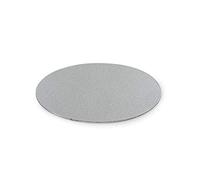 Decora, Piatto Sottotorta in Cartone, Rivestito in Plastica, Di Spessore 3mm, Ideale per Presentare e Servire Dolci, Colore Oro e Nero, Diametro 25 cm Cake Board Sottile, Argento, ø 25 x 0.3 cm