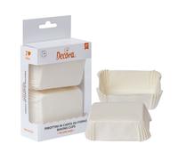 DECORA PIROTTINI MINI PLUMCAKE 80X50X32 MM 36 PZ BIANCO