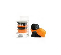DECORA, 0339645 Pirottini Arancio E Nero, Comodissimi Pirottini per Cuocere, Presentare e Regalare Muffin, Resistono fino a 220°, In comodo Blister