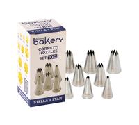 Kit 10 Beccucci cornetti stella aperta in acciaio inox misure assortite