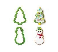Set 2 Cutters Tagliapasta in plastica albero di Natale e pupazzo di neve