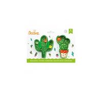 Decora 0255072 Set 2 Tagliapasta Cactus, In Plastica, Il Kit Ideale per Creare Decorazioni in Pasta di Zucchero o di Gomma, Made in Italy, Design originale. Confezione da 2 pezzi.