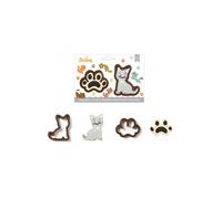 Set 2 Cutters Tagliapasta in plastica animali Gatto e Impronta zampa