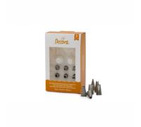 DECORA 0252040 Set 9 Pezzi Decorazione al Cornetto, Acciaio Inossidabile, Arancione, 17.5 x 11 x 5.5 cm
