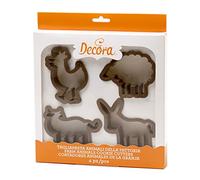 Decora Set Tagliapasta Animali della Fattoria, Plastica, Marrone, 4 Pezzi