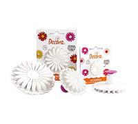Decora Stampo ad espulsione Gerbera – Plastica, Bianco, Ø 4 cm – con imprimi decoro