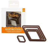Decora Stampo per Dolci Tagliapasta Mostacciolo in Plastica Set 5 Pezzi Marrone